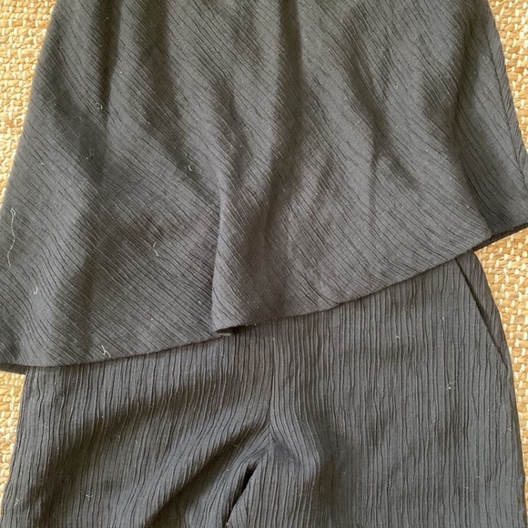 Elevenses(Anthropologie) Black Plisse Romper - Picture 4 of 5